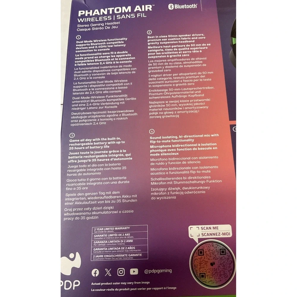 PDP Phantom Air Dual-Mode Wireless Gaming Headset for Xbox Series-New in box